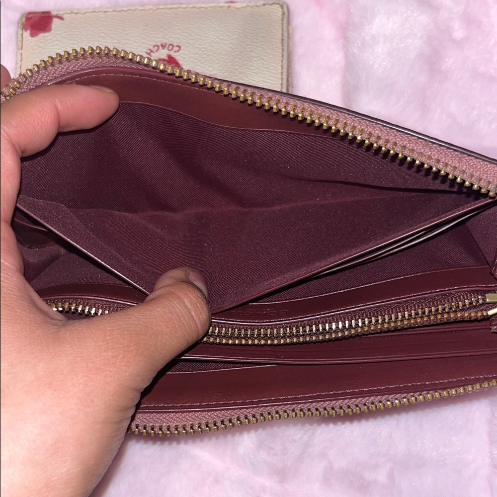 Coach Pink Floral Zip Wallet - Picture 12 of 14